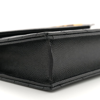 Saint Laurent Grain De Poudre Matelasse Chevron Monogram Envelope Chain Wallet Black 9 of 11