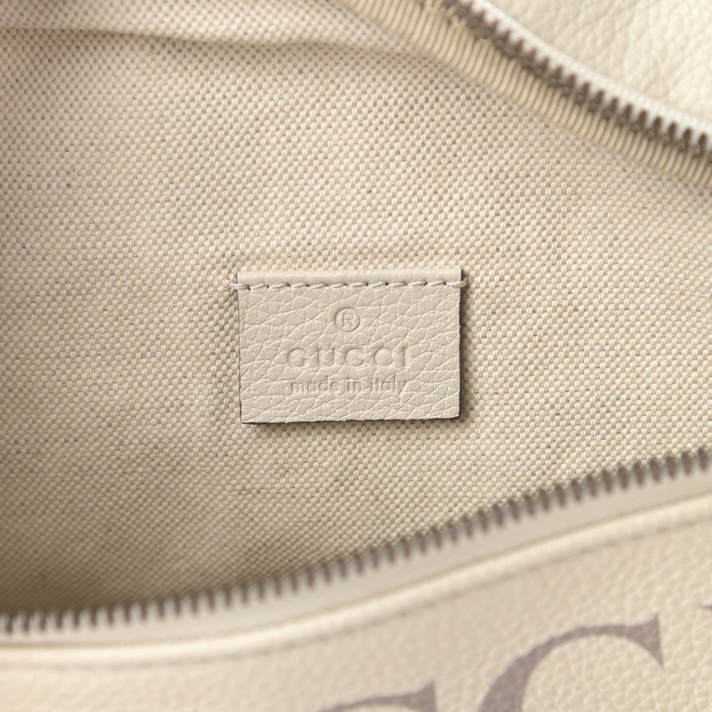 Grained Calfskin Logo Belt Bag White