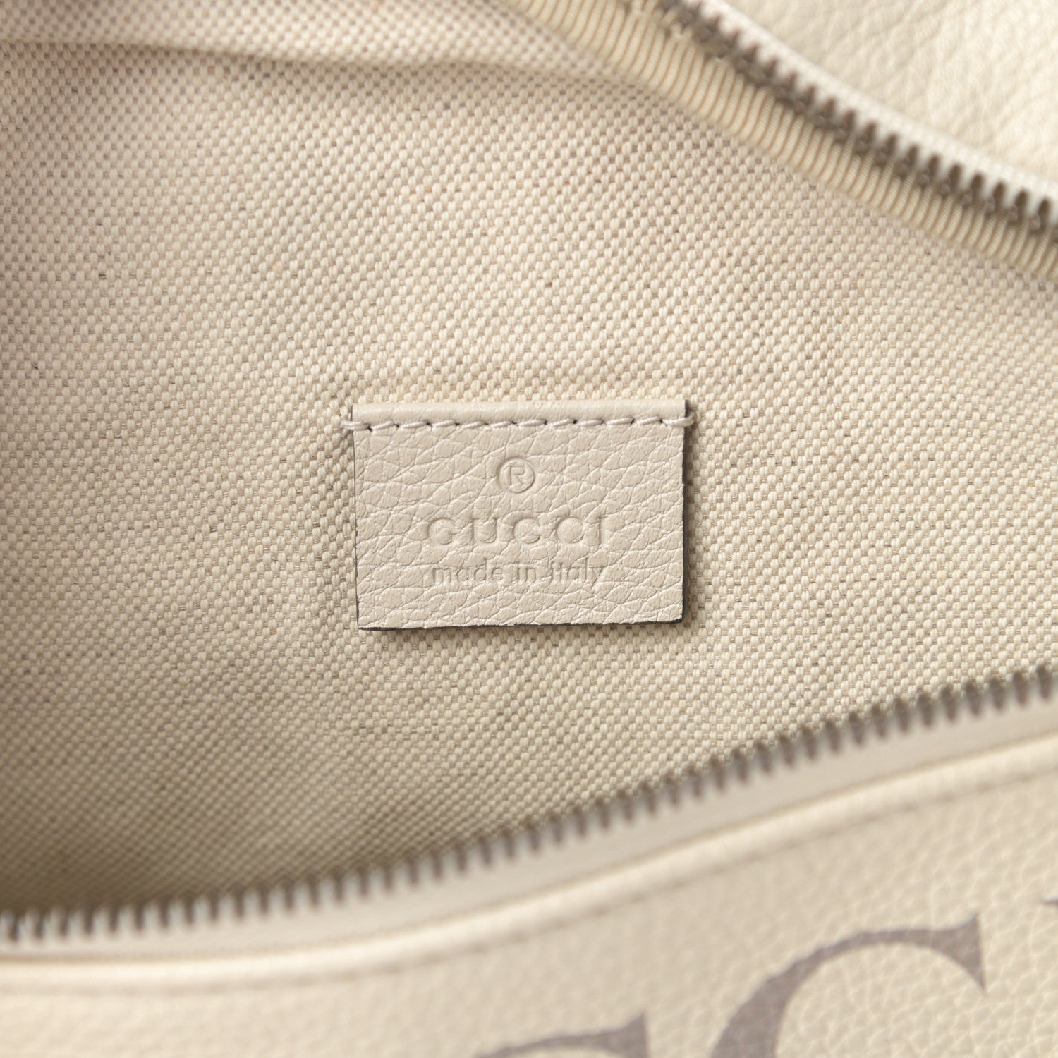 Gucci Grained Calfskin Logo Belt Bag White 6 of 11