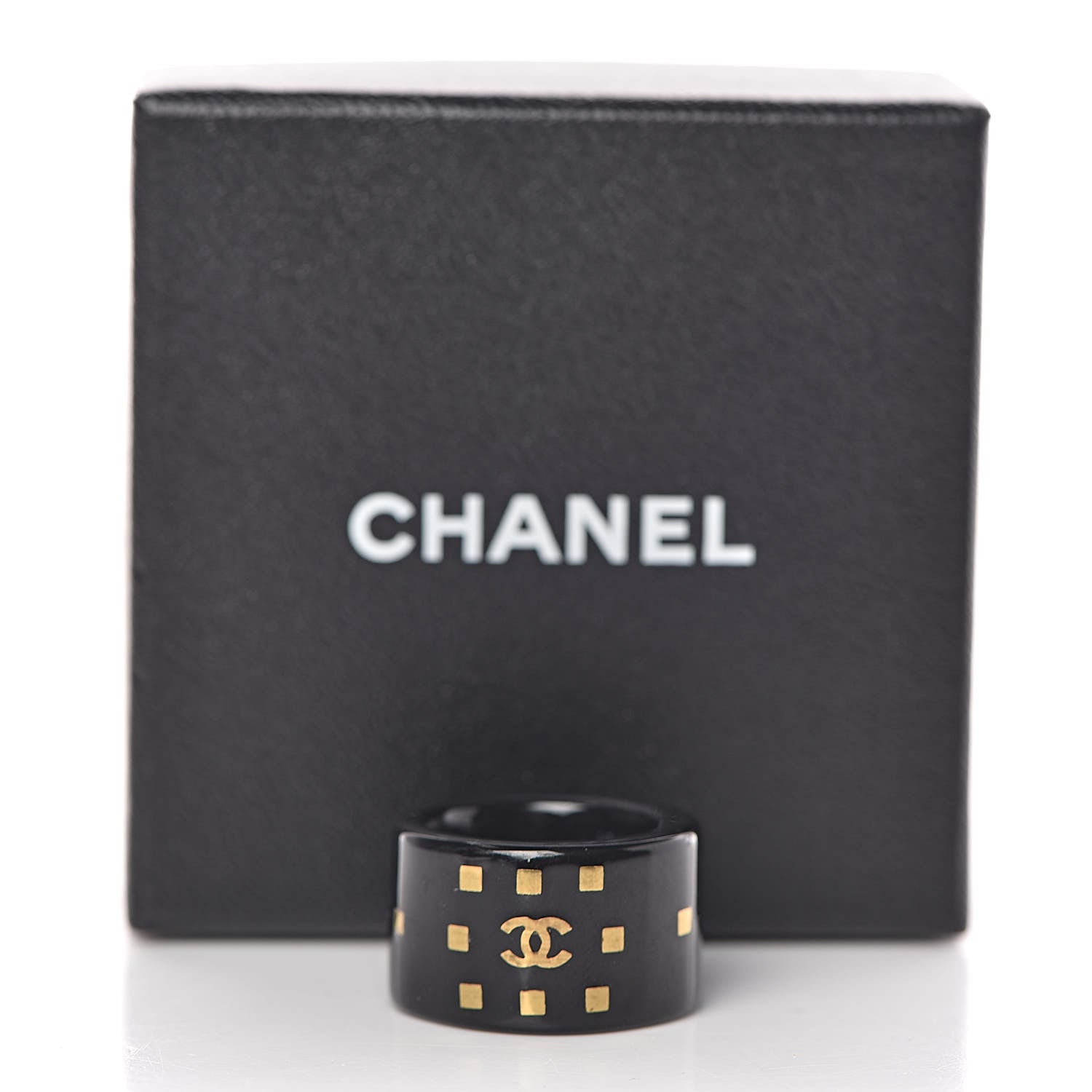 Chanel Resin CC Ring 6 Black 5 of 5