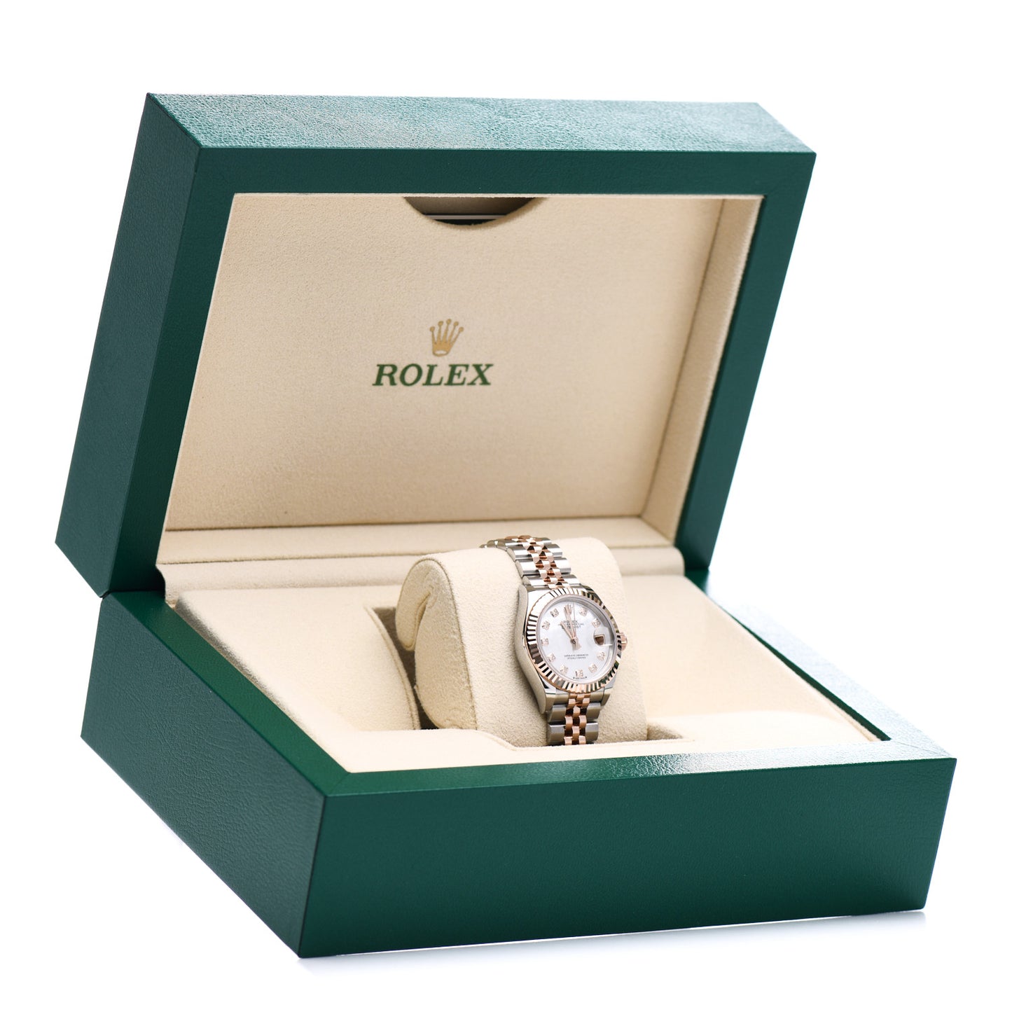 Stainless Steel 18K Everose Gold Diamond Mother of Pearl 28mm Oyster Perpetual Datejust Watch 279171