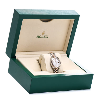 Rolex Stainless Steel 18K Everose Gold Diamond Mother of Pearl 28mm Oyster Perpetual Datejust Watch 279171 5 of 5