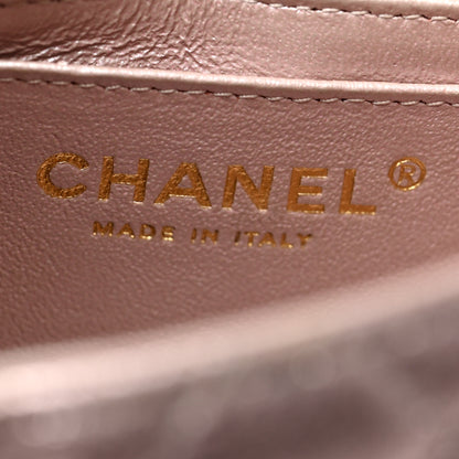 Chanel Metallic Goatskin Quilted Mini Square Flap Pink 8 of 10