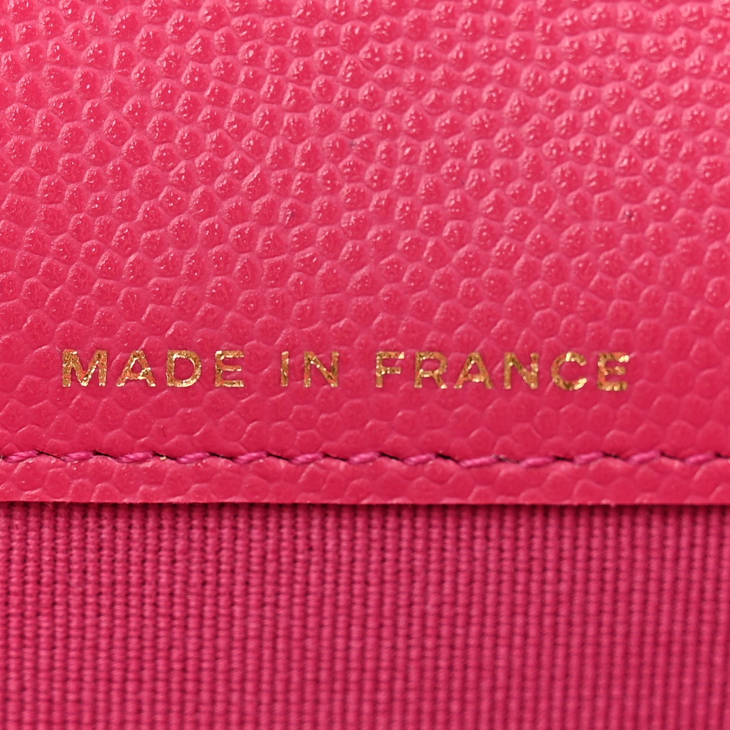 Caviar Quilted Flap Card Holder Wallet Fuchsia