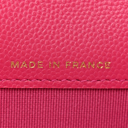 Chanel Caviar Quilted Flap Card Holder Wallet Fuchsia 7 of 9