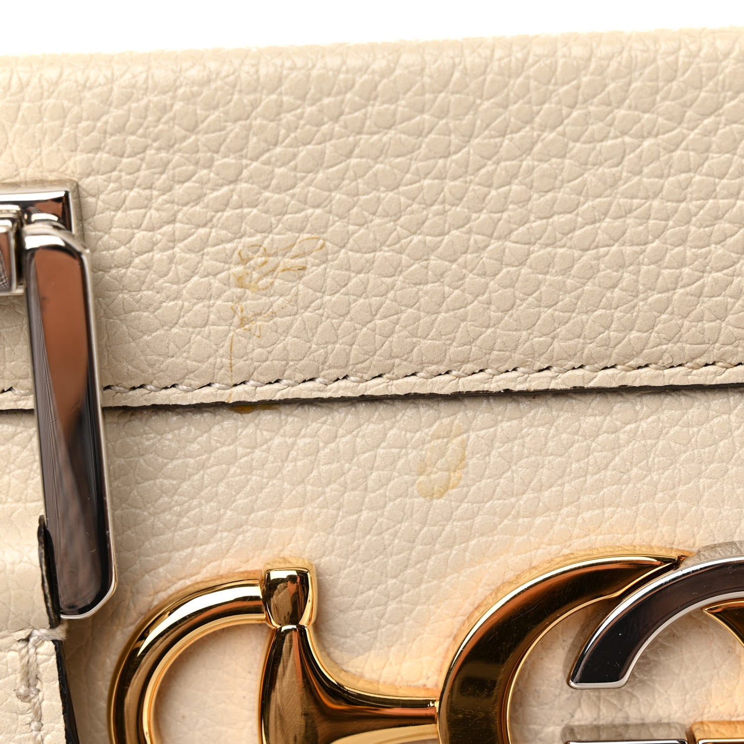 Gucci Grainy Calfskin Medium Zumi Top Handle Bag Mystic White 10 of 12