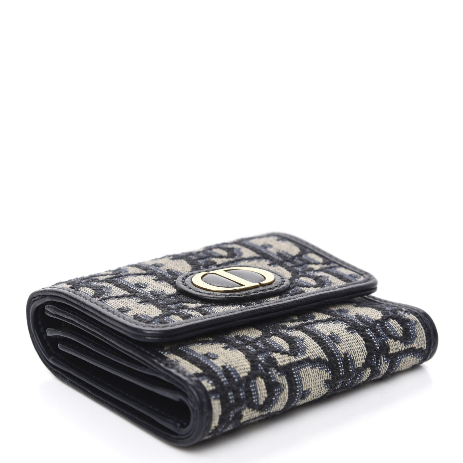 Christian Dior Oblique 30 Montaigne Lotus Wallet Blue 4 of 7