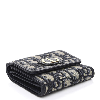 Christian Dior Oblique 30 Montaigne Lotus Wallet Blue 4 of 7