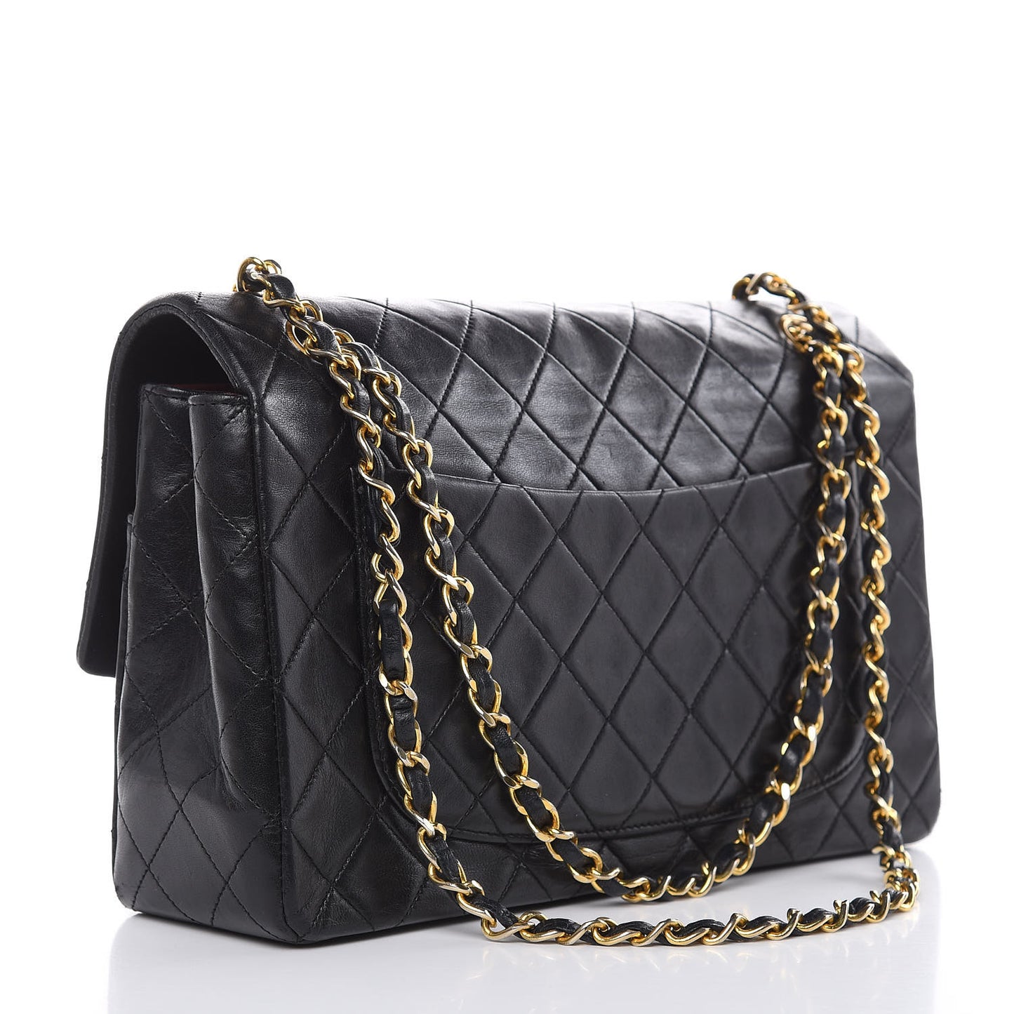 Lambskin Quilted Medium Single Flap Black