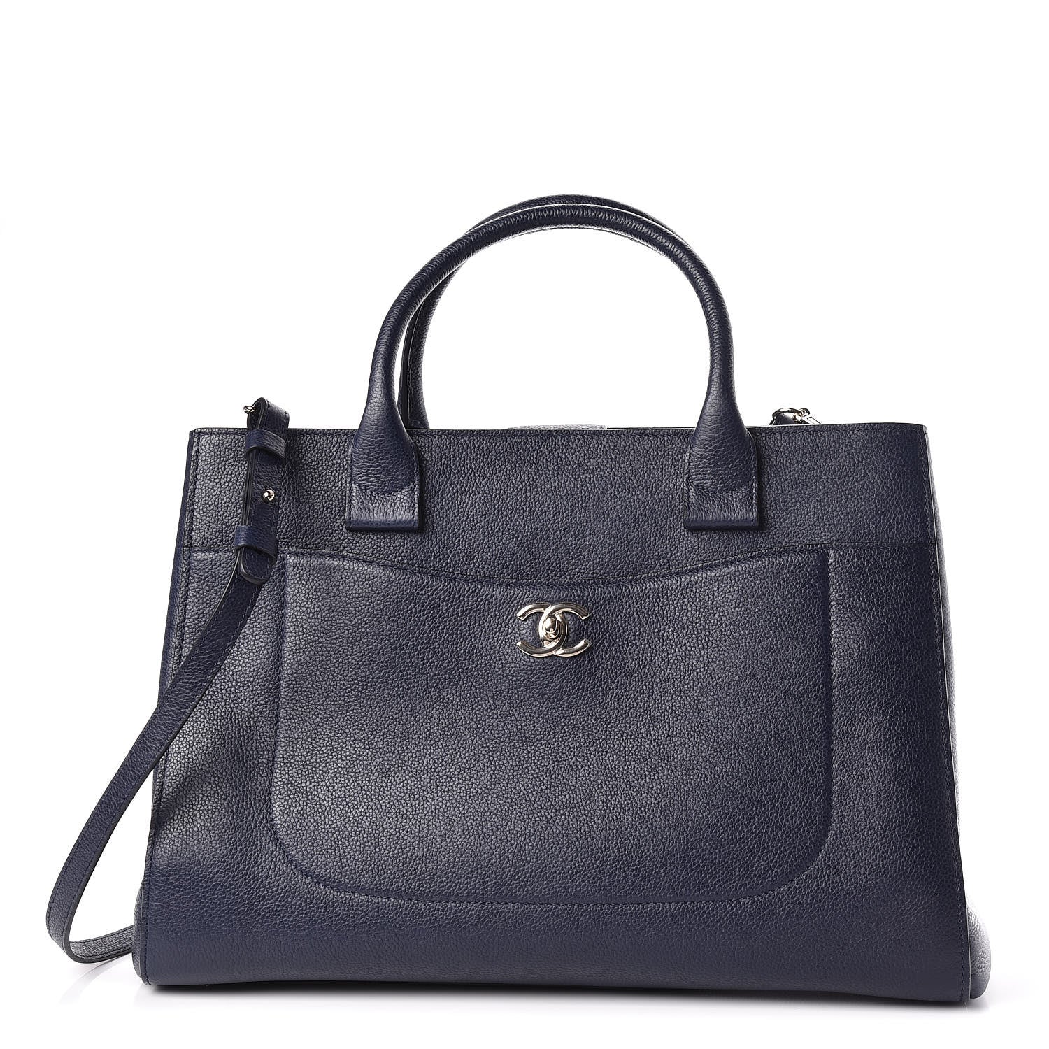 Chanel Grained Calfskin Medium Neo Executive Shopper Tote Navy 1 of 10