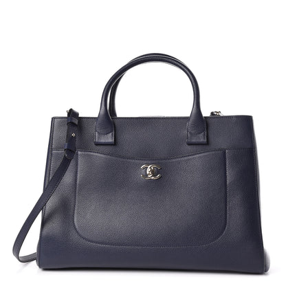 Chanel Grained Calfskin Medium Neo Executive Shopper Tote Navy 1 of 10