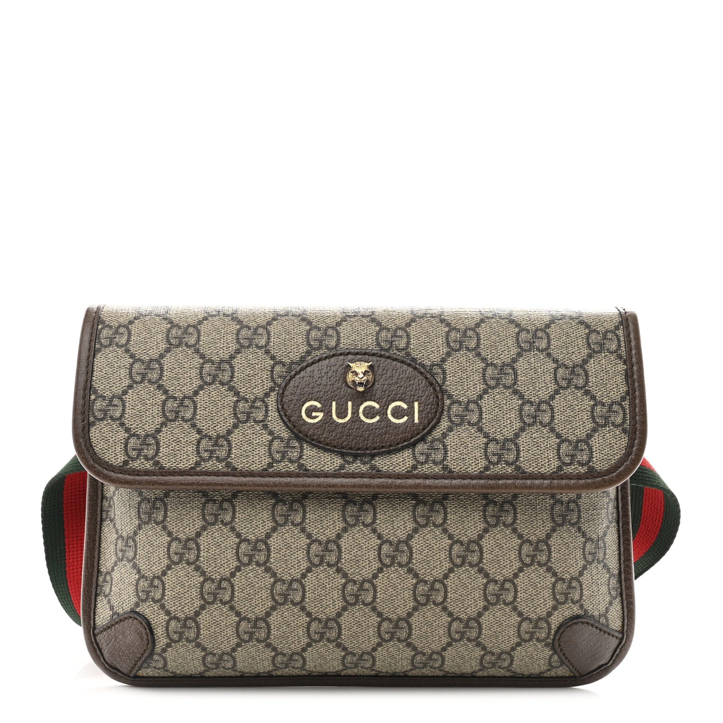 GG Supreme Monogram Neo Vintage Web Belt Bag Brown