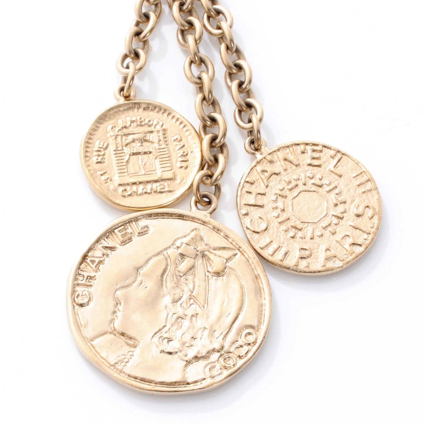 Coco CC Coins Key Chain Light Gold