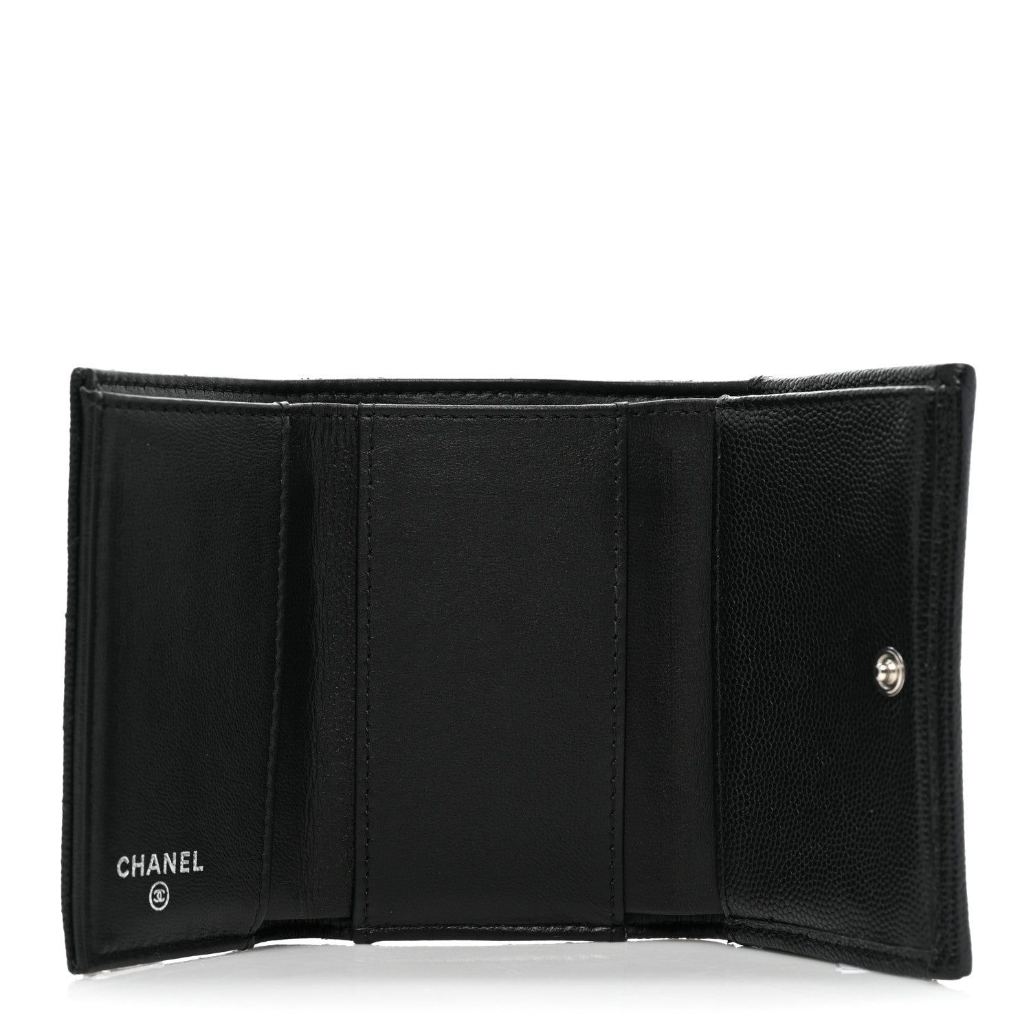 Chanel Caviar Quilted Crystal CC Small Flap Wallet Black 5 of 14