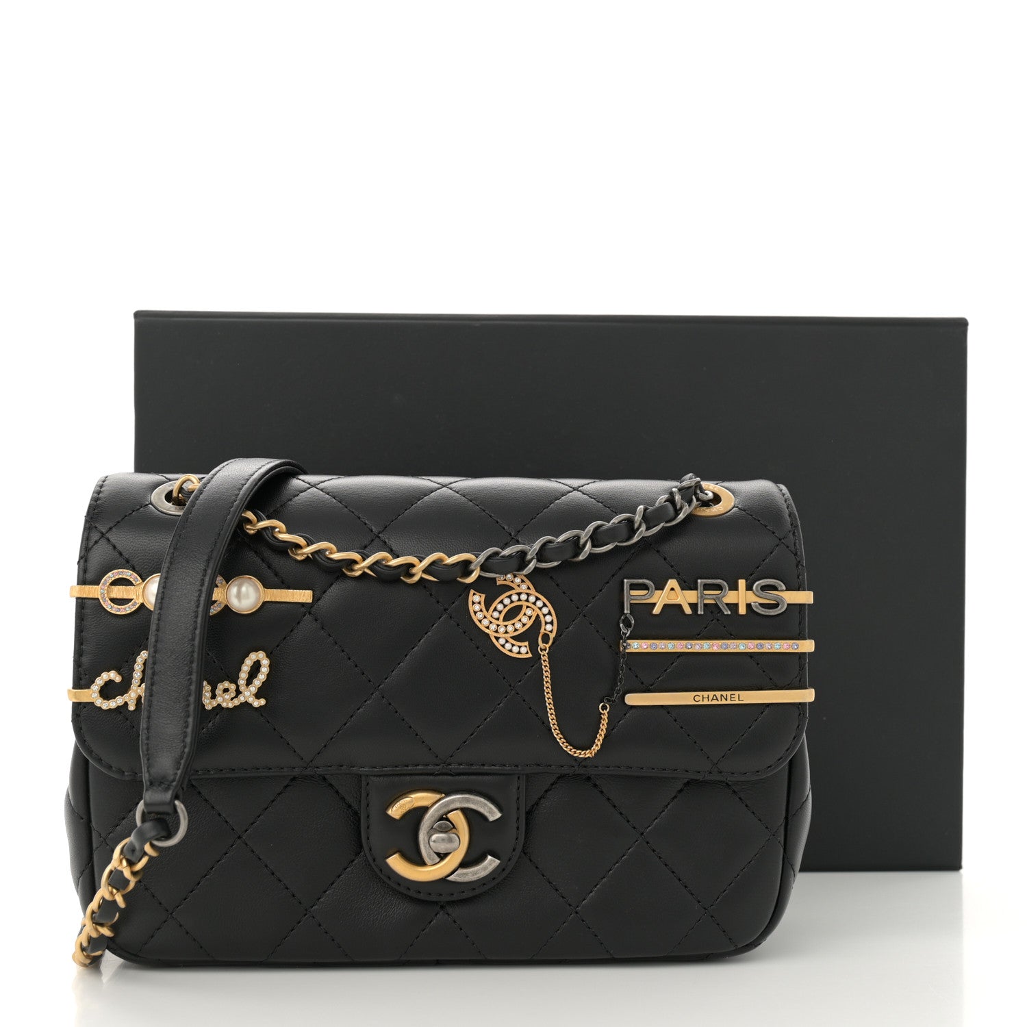 Chanel Lambskin Quilted Small Coco Clips Single Flap Black 13 of 13