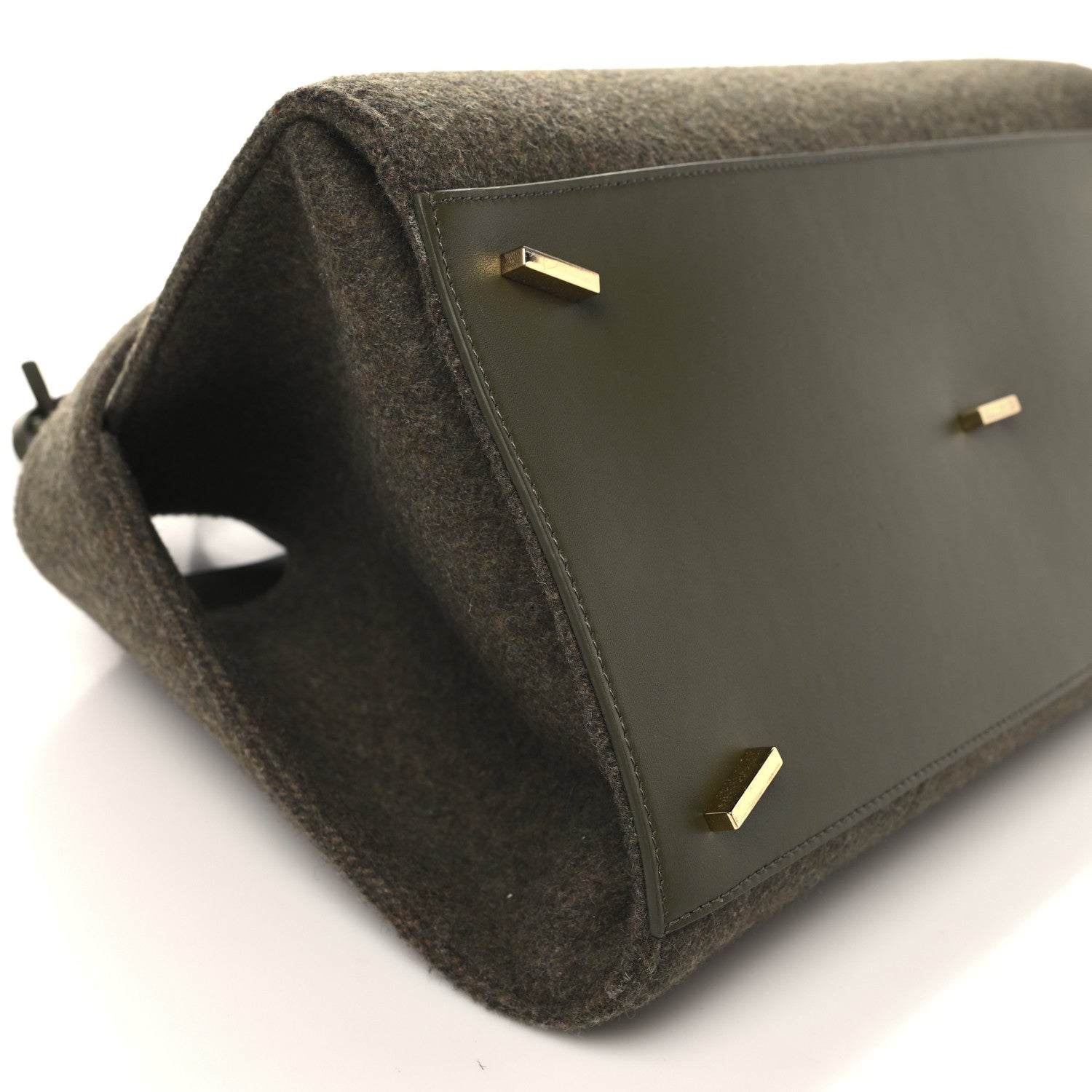 Salvatore Ferragamo Wool Felt Medium Hug Bag New Olive 9 of 10