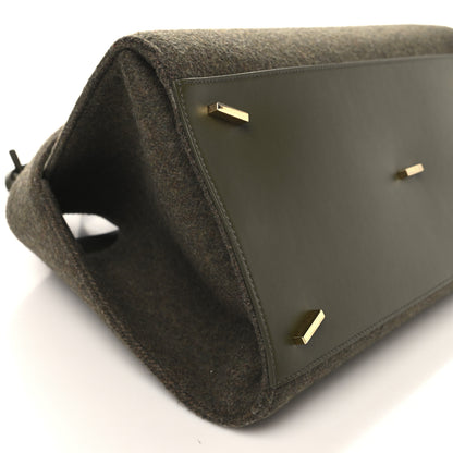 Salvatore Ferragamo Wool Felt Medium Hug Bag New Olive 9 of 10