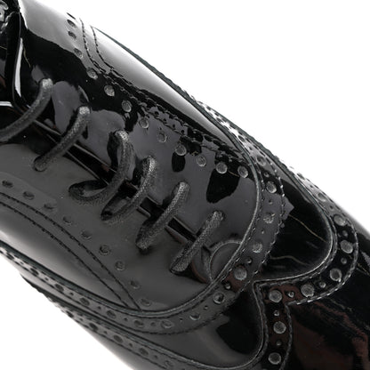 Chanel Patent Calfskin CC Brogue Lace Up Oxfords 36.5 Black 10 of 10
