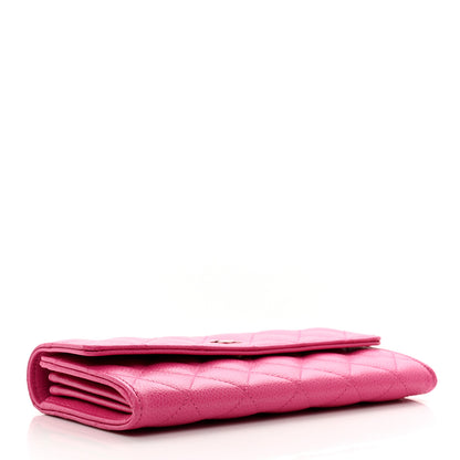 Chanel Caviar Quilted Large Gusset Flap Wallet Pink 4 of 9
