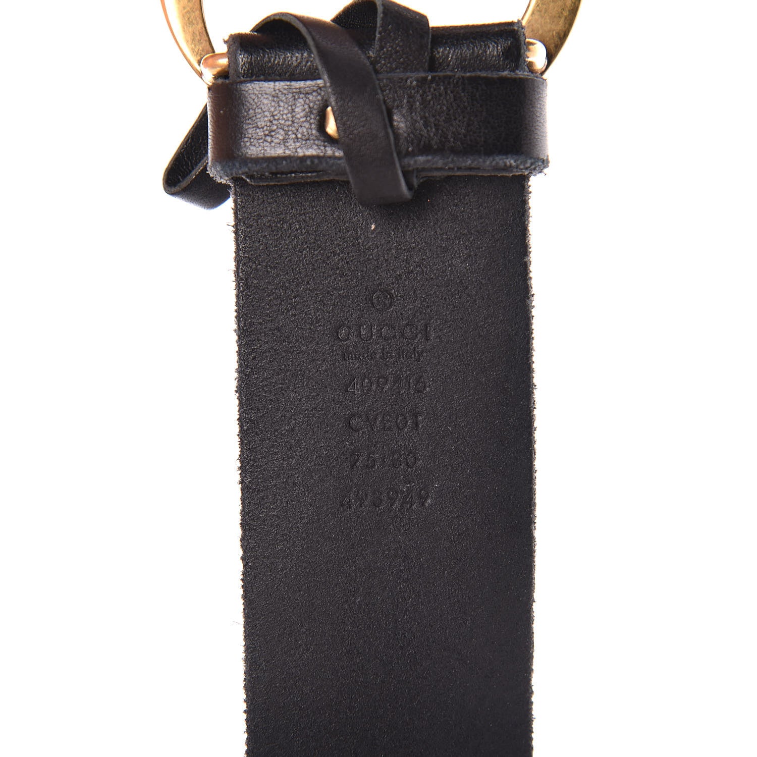 Gucci Faded Calfskin Double G 40mm Belt 75 30 Black 4 of 7