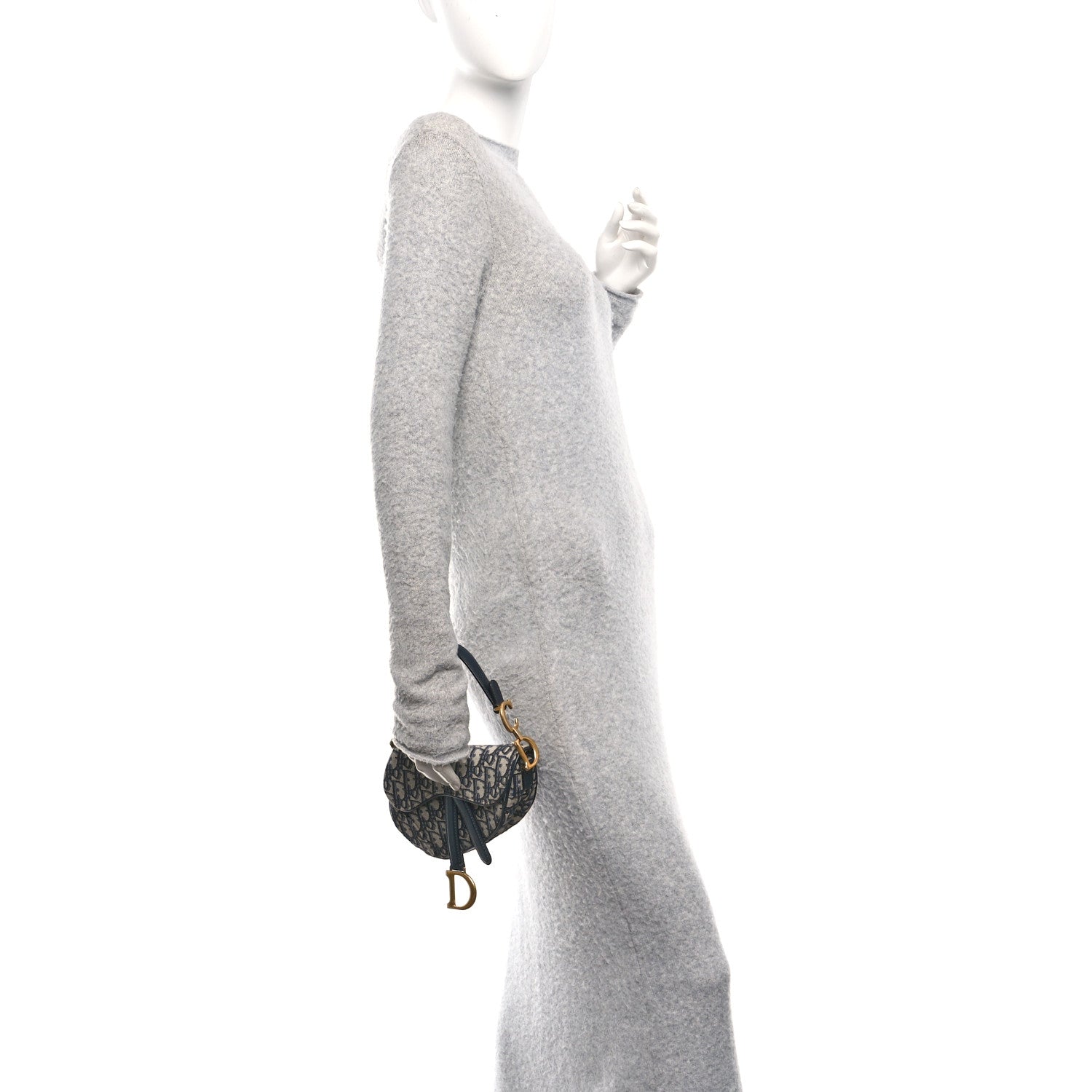 Christian Dior Oblique Mini Saddle Bag Blue 2 of 10