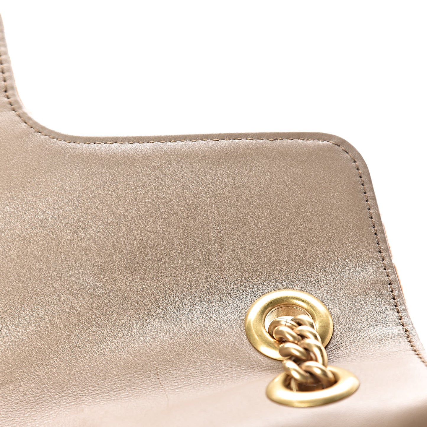 Velvet Matelasse Small GG Marmont Shoulder Bag Taupe