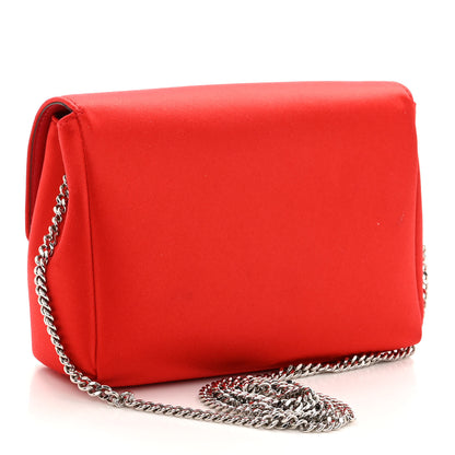 Jimmy Choo Satin Crystal Embellished Madeline Clutch Red 3 of 12