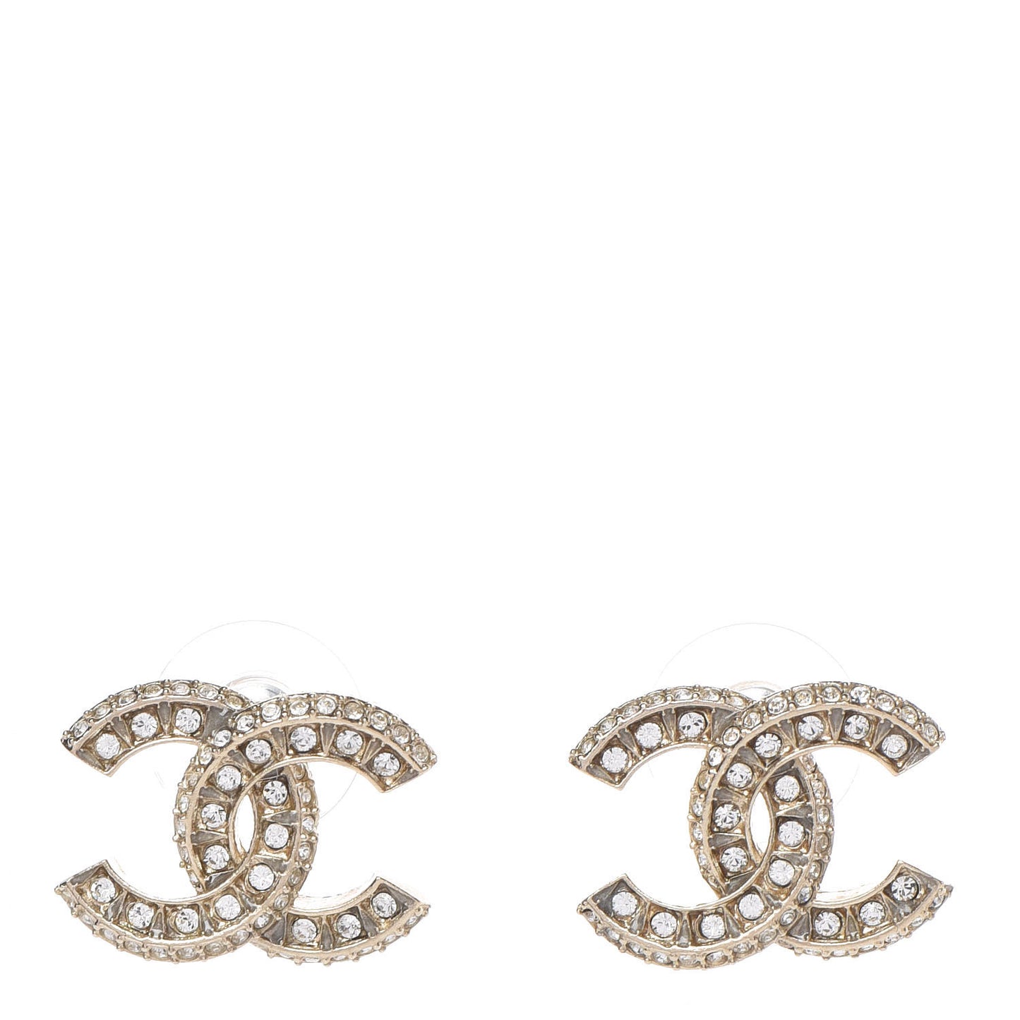 Crystal CC Earrings Gold