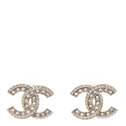 Chanel Crystal CC Earrings Gold 1 of 4