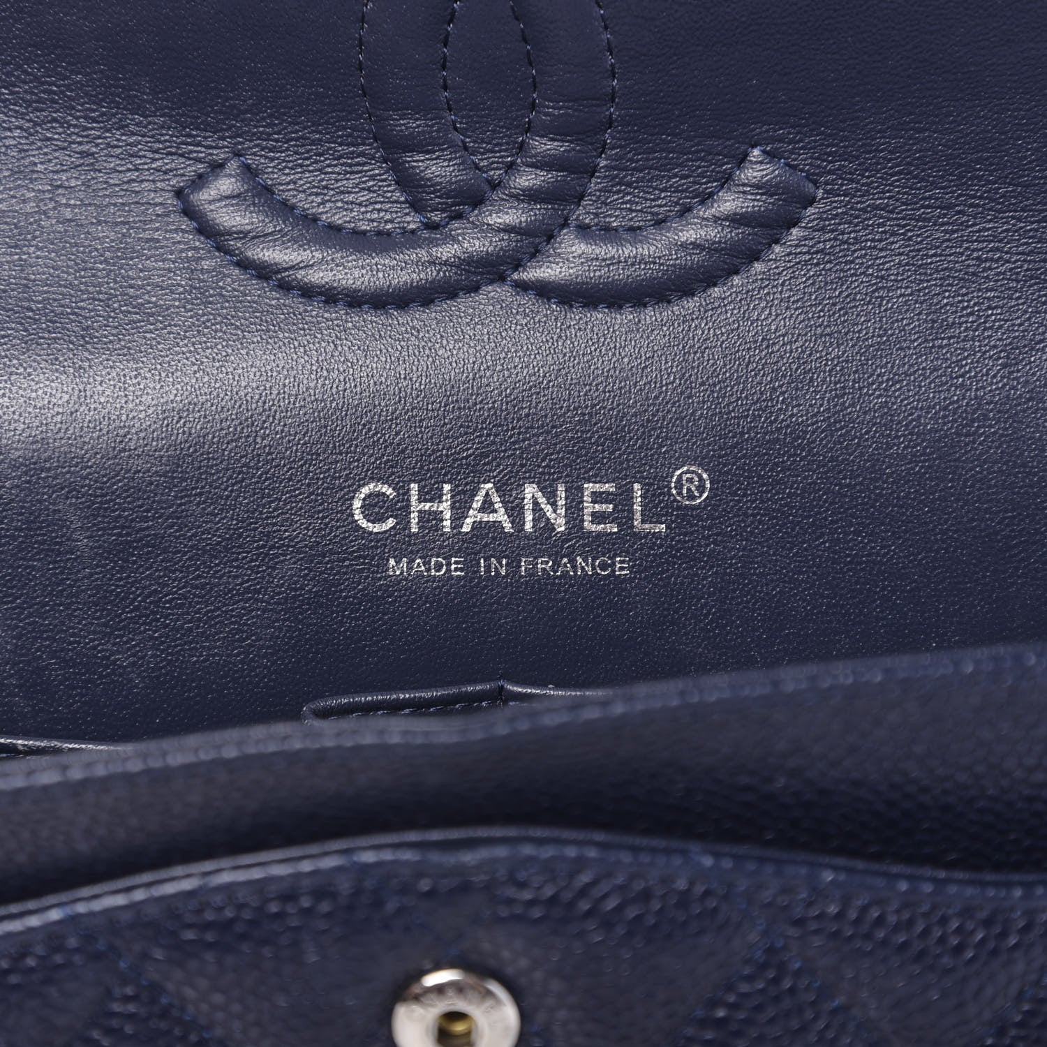 Chanel Caviar Quilted Medium Double Flap Navy 7 of 11