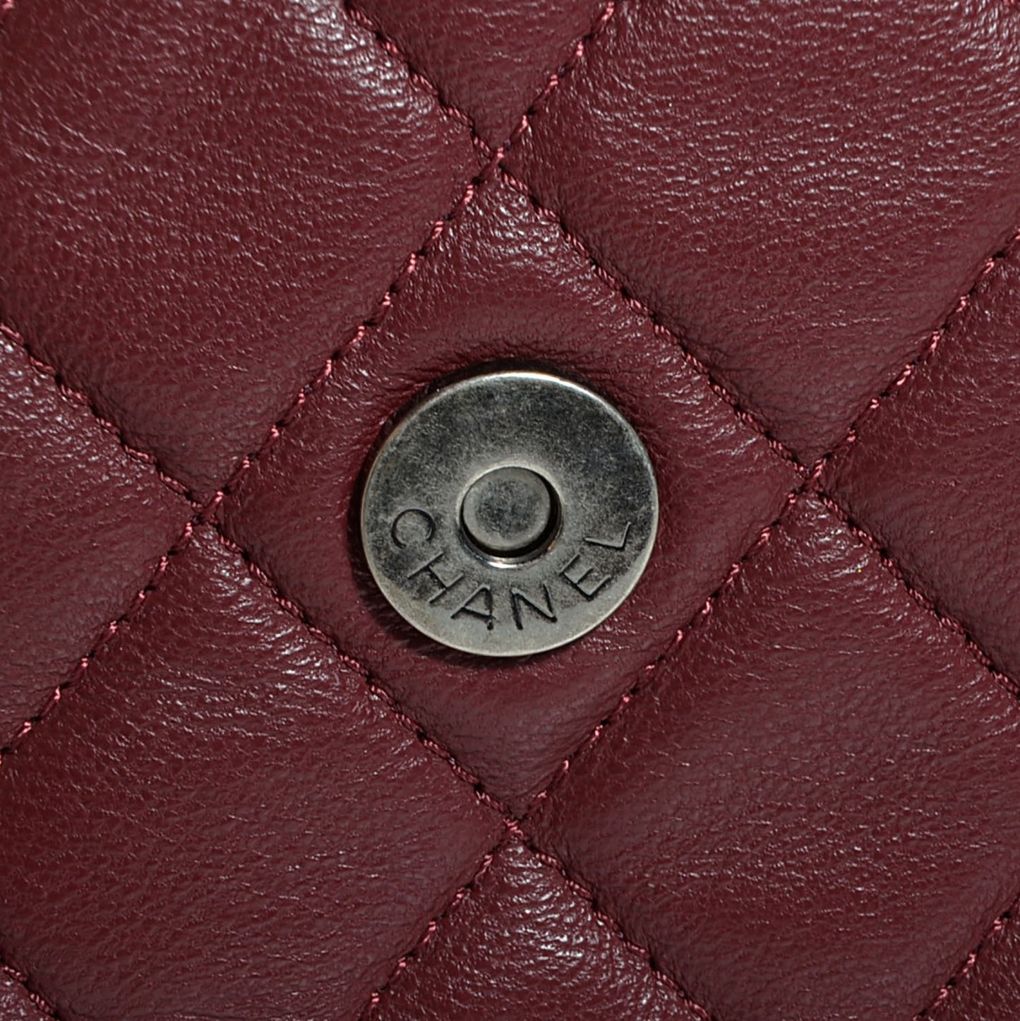 Calfskin Quilted Document Portfolio Holder Dark Red