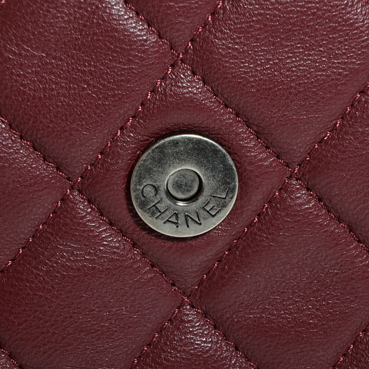 Chanel Calfskin Quilted Document Portfolio Holder Dark Red 8 of 8