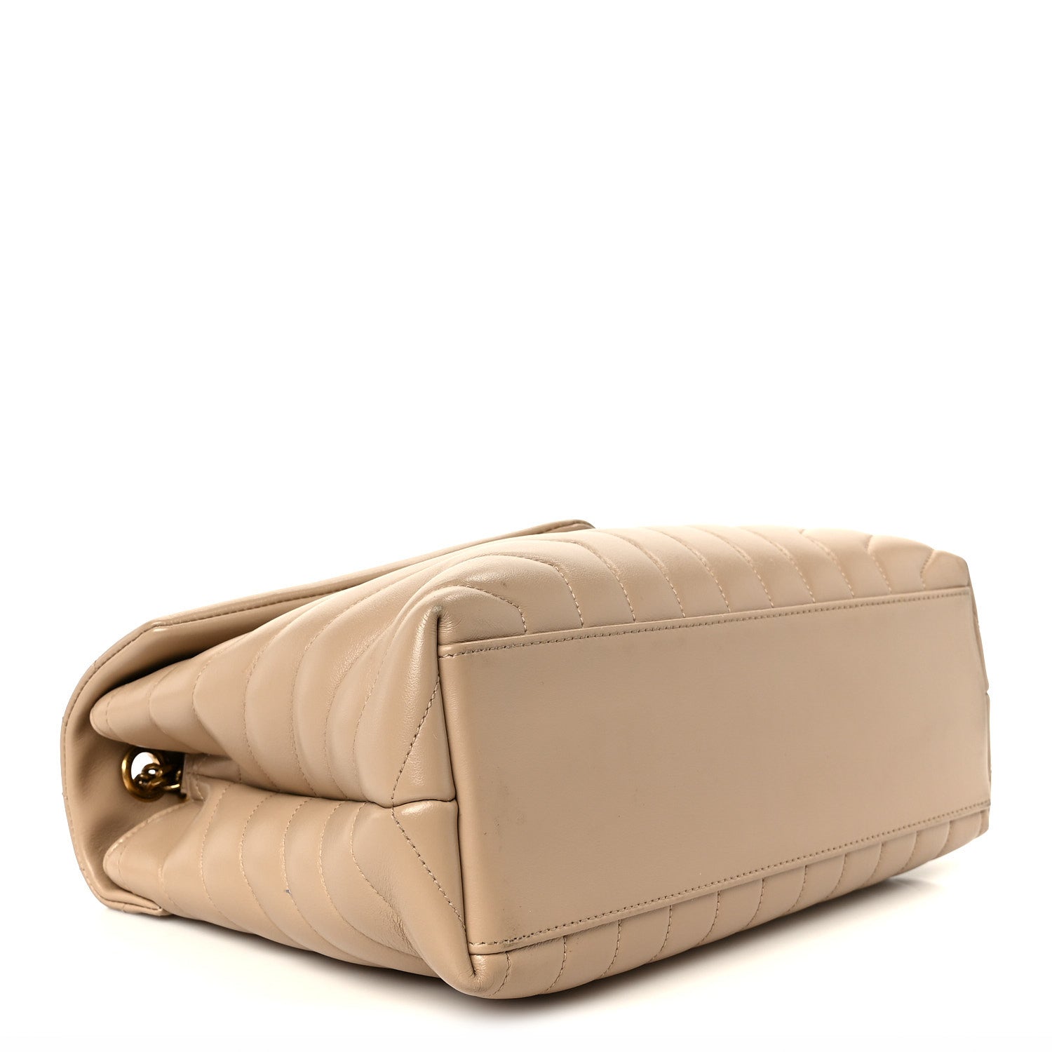 Saint Laurent Calfskin Y Quilted Monogram Medium Loulou Chain Satchel Dark Beige 4 of 11