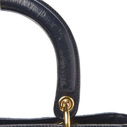 Christian Dior Grained Calfskin Cannage Medium Supple Lady Dior Navy 12 of 13