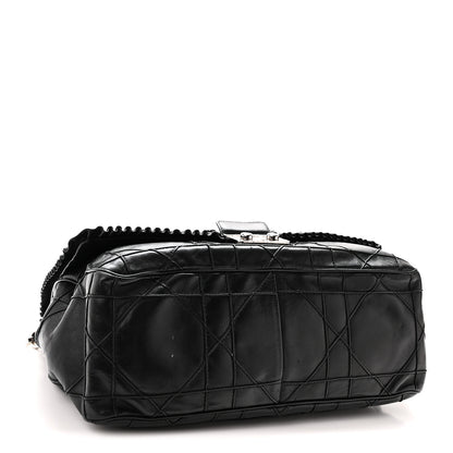 Christian Dior Lambskin Cannage Large Ruffle New Lock Flap Black 4 of 10