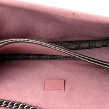 Gucci GG Supreme Monogram Suede Crystal Medium Dionysus Shoulder Bag Beige Ebony Light Peonia 5 of 15