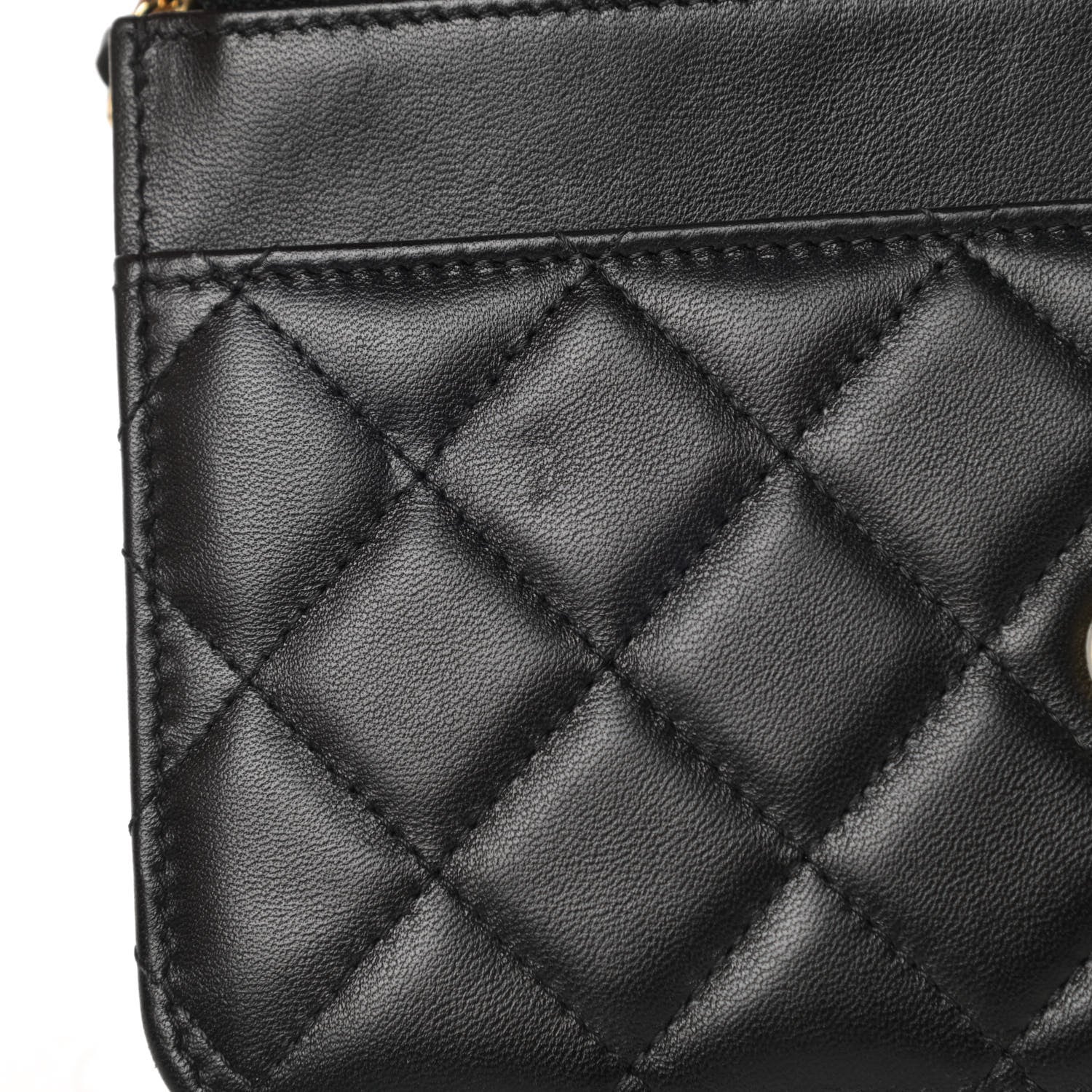 Chanel Lambskin Quilted Wallet On Chain WOC Black 12 of 14