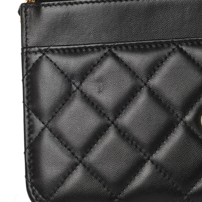 Chanel Lambskin Quilted Wallet On Chain WOC Black 12 of 14