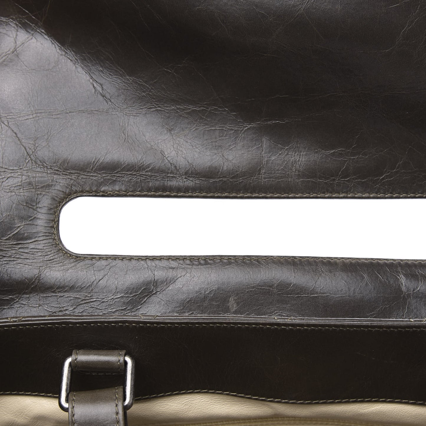Glazed Calfskin Boy Satchel Flap Dark Grey