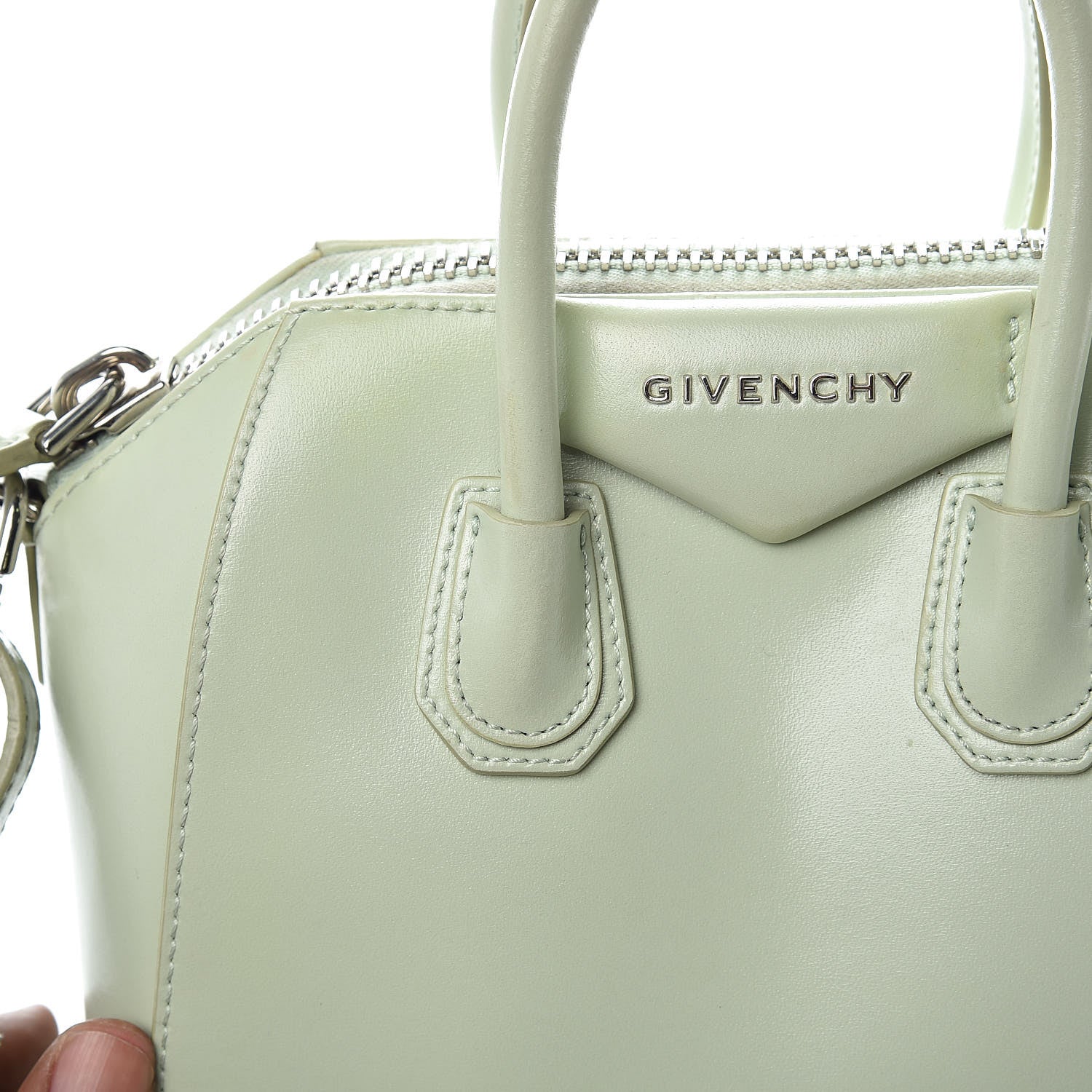 Givenchy Shiny Lord Calfskin Mini Antigona Aqua Green 18 of 24