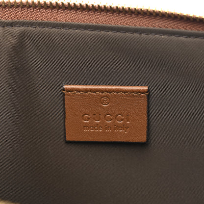 Gucci GG Supreme Monogram Web Kingsnake Embroidered Large Zip Pouch Brown 6 of 9