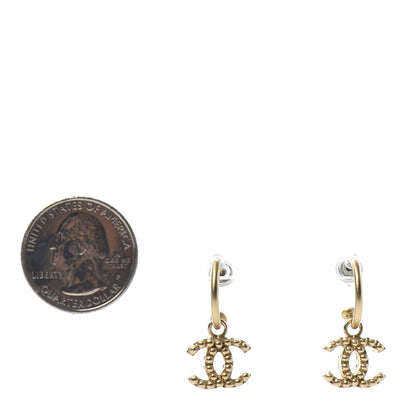 Chanel Metal CC Hoop Drop Earring Gold 2 of 3