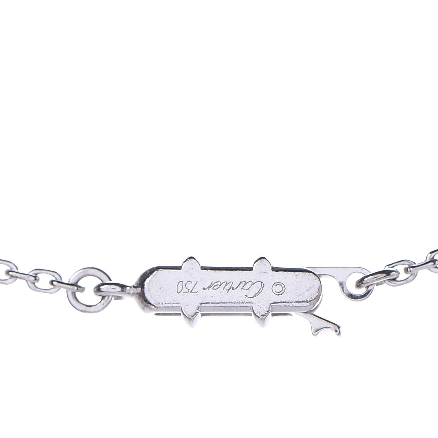 18K White Gold Diamond Small Hearts and Symbols Pendant Necklace