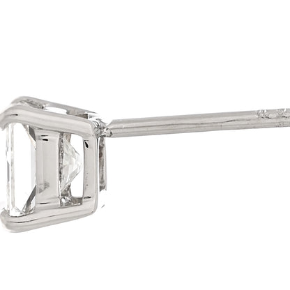 Parker & West by FASHIONPHILE Platinum Diamond .61ct Princess Cut Solitaire Earrings 4 of 6