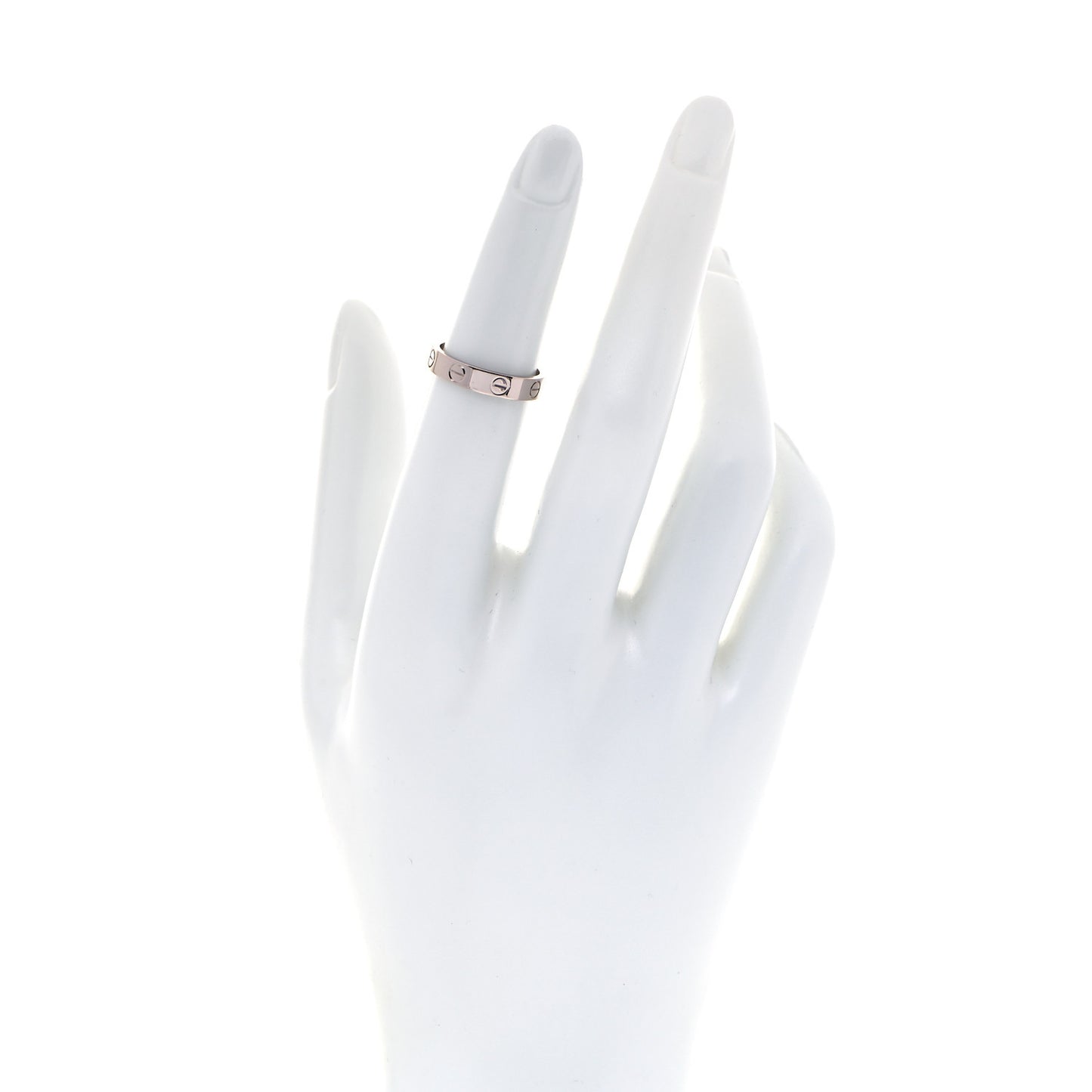 18K White Gold 3.5mm LOVE Wedding Band Ring 49 4.75