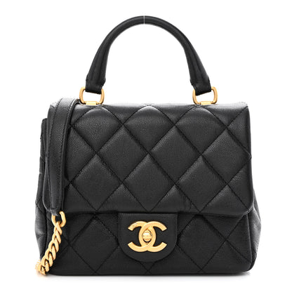 Chanel Shiny Caviar Quilted Mini Top Handle Flap Black 1 of 11