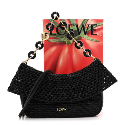 Loewe Raffia Donut Chain Medium Ola Shoulder Bag Black 10 of 10