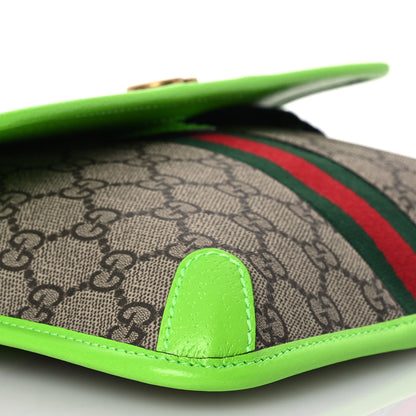 Gucci GG Supreme Monogram Web Small Ophidia Belt Bag Beige Ebony Electric Green 9 of 10