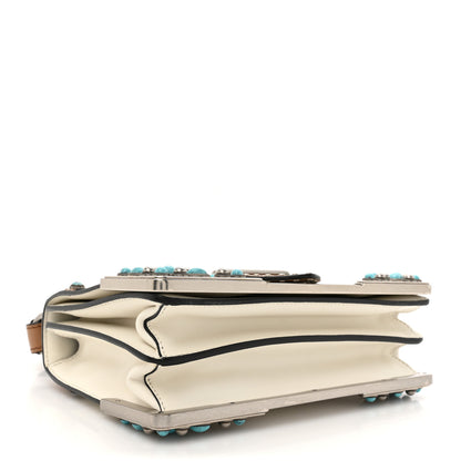 Prada City Calf Studded Folk Cahier Bag White Caramel 4 of 10