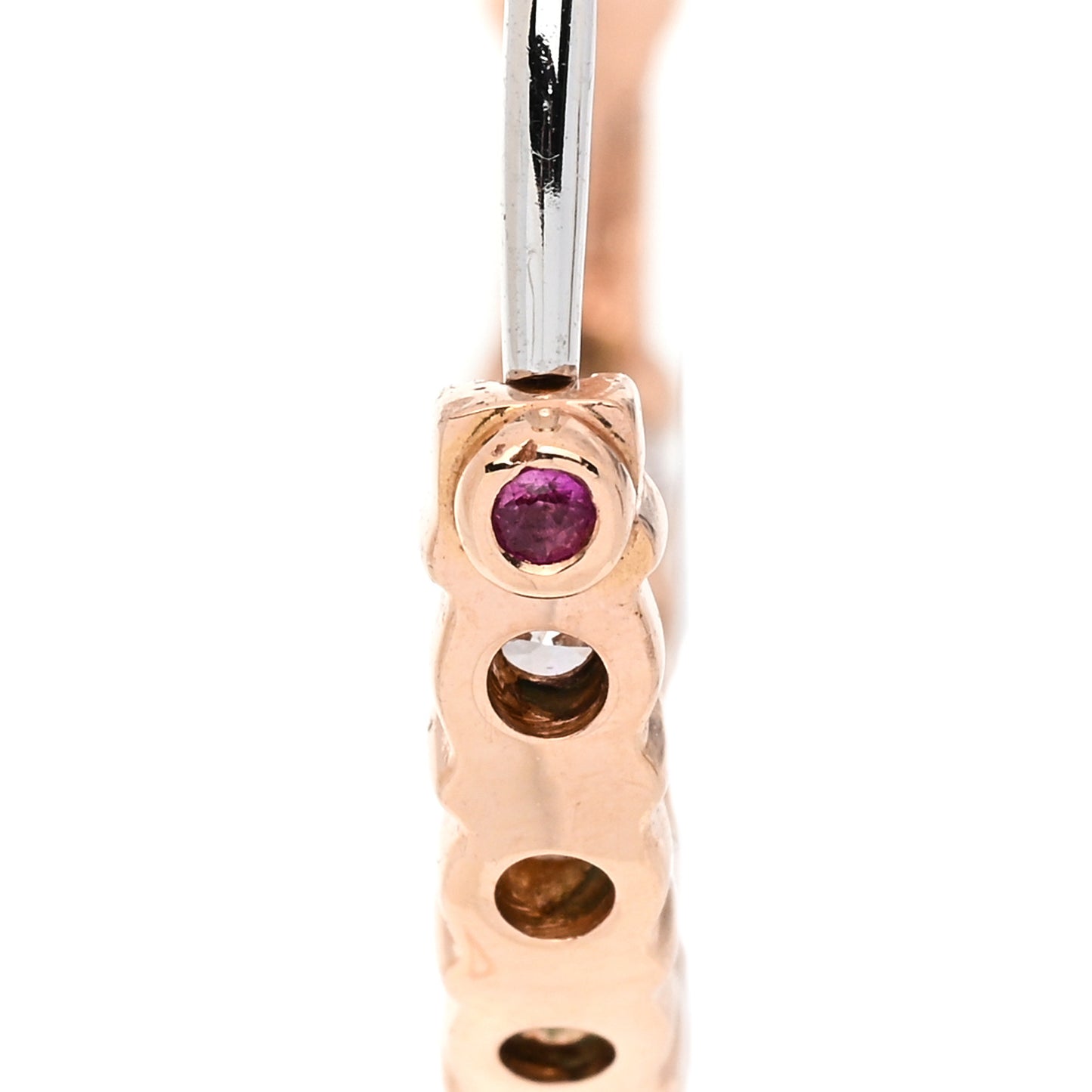18K Rose Gold Diamond 2.96ctw Inside Outside Hoop Earrings